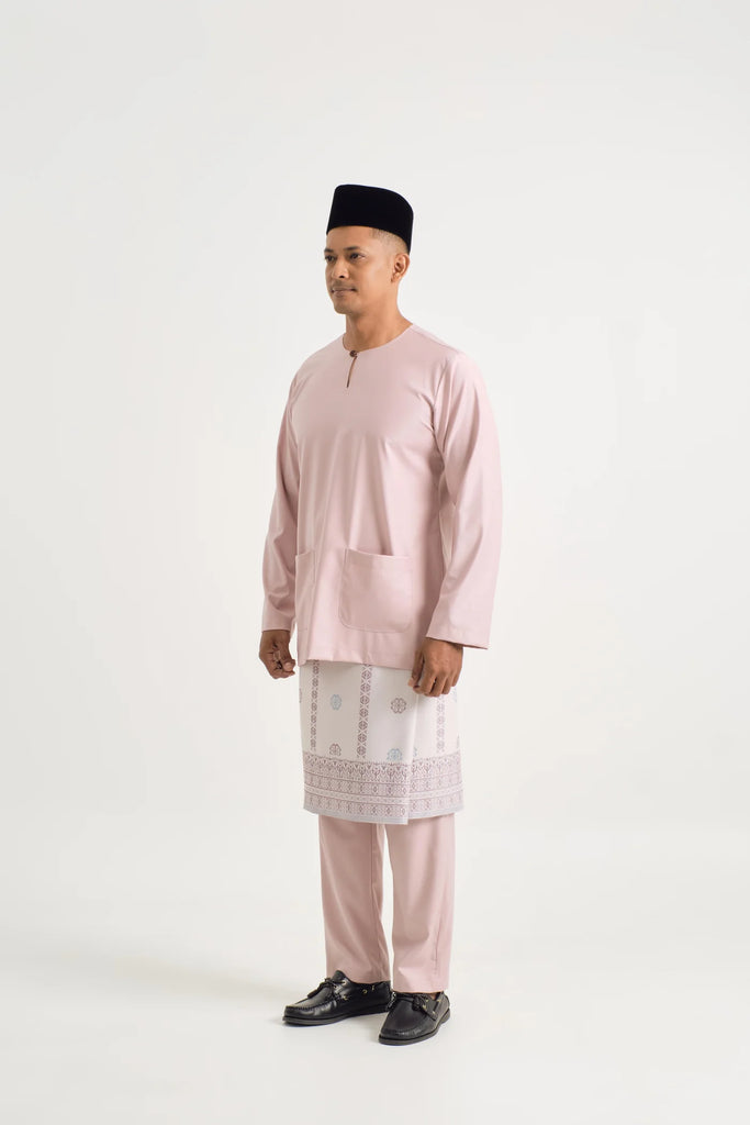Patawali Modern Fit Baju Melayu Teluk Belanga - Soft Pink