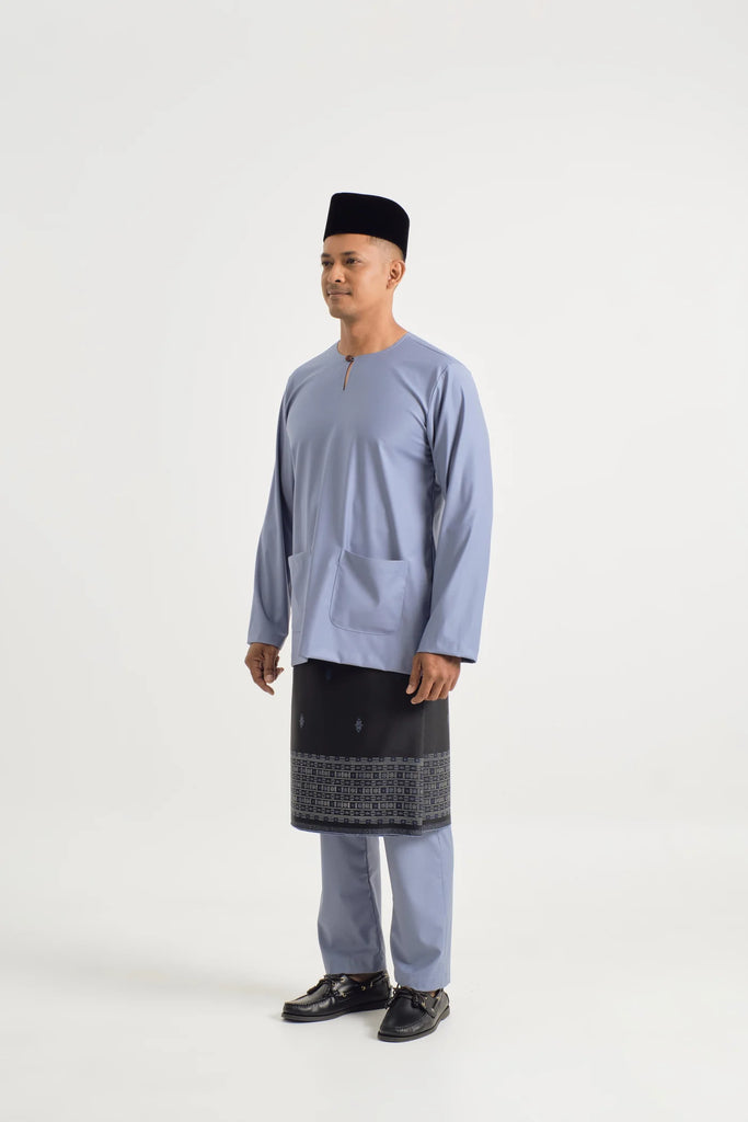 Patawali Modern Fit Baju Melayu Teluk Belanga - Stone Blue